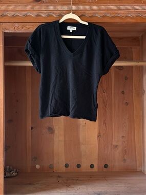 Nation Los Angeles Black V-Neck Women's Tee